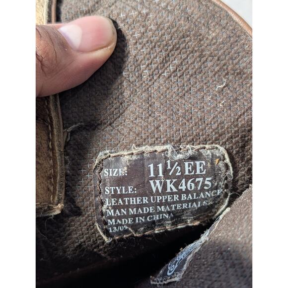 Justin Work Boots Men’s 11.5 EE Brown Leather Realtree Camo Waterproof WK4675 main image 5